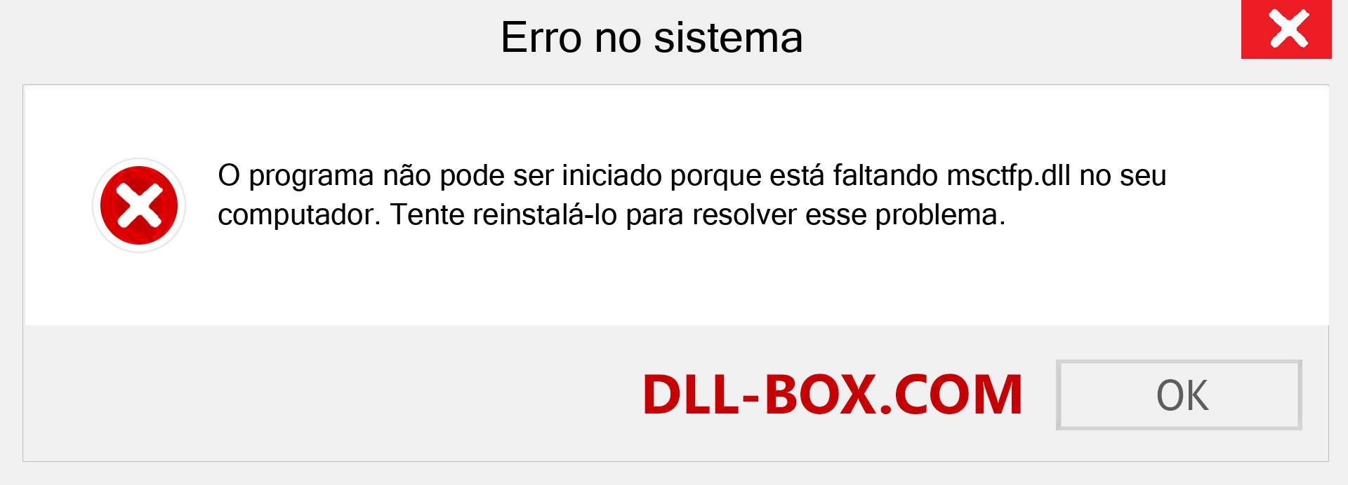 Arquivo msctfp.dll ausente ?. Download para Windows 7, 8, 10 - Correção de erro ausente msctfp dll no Windows, fotos, imagens